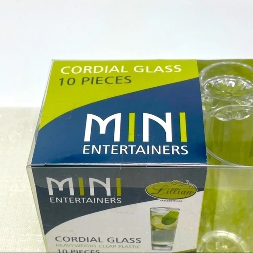 🌺 Mini Entertainers Cordial Mini Plastic Celebration Glasses NEW